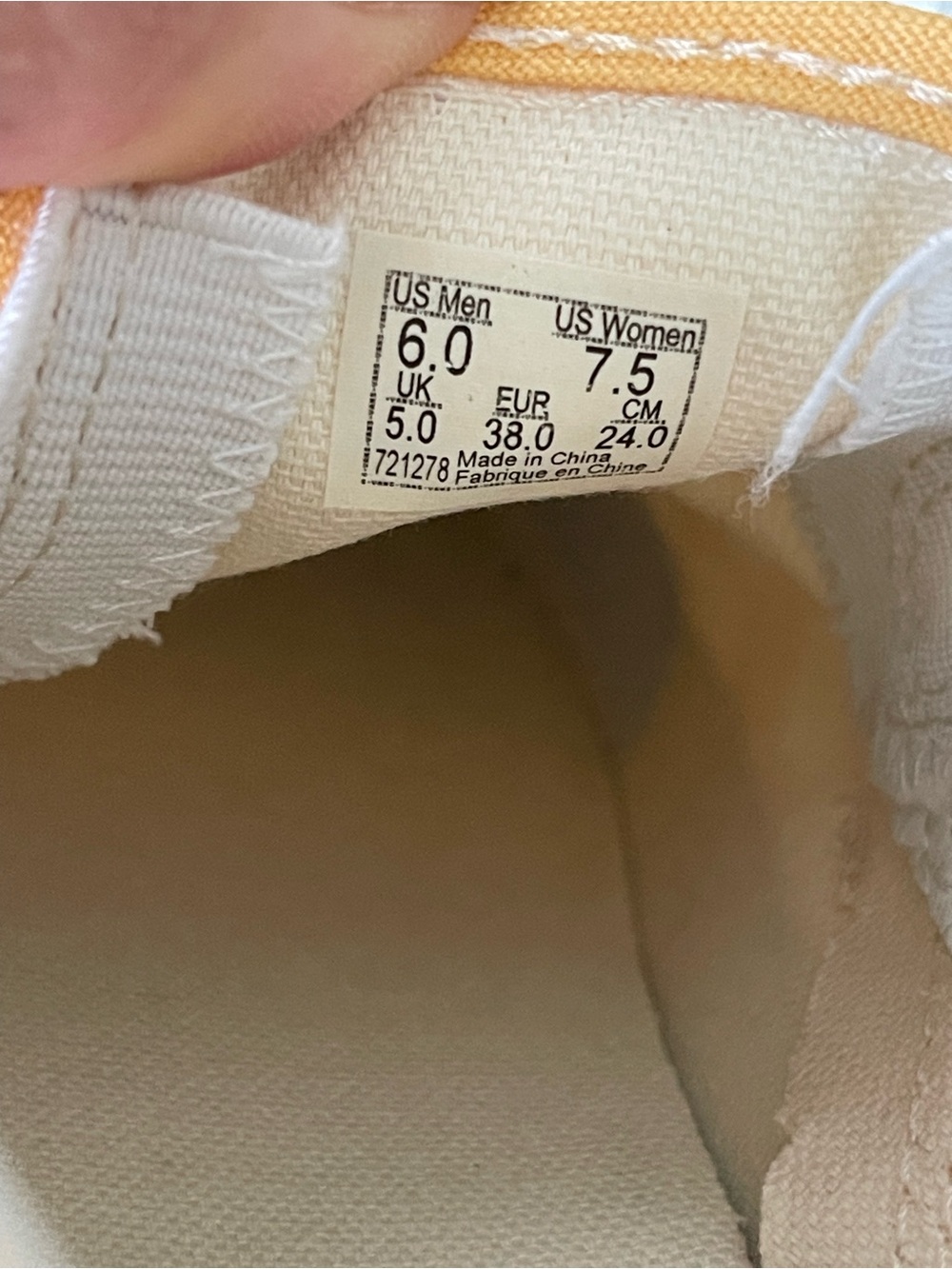 Vans Color Theory Classic Slip-On Checkerboard Sneakers - Golden Glow Size 7.5 - Picture 7 of 11